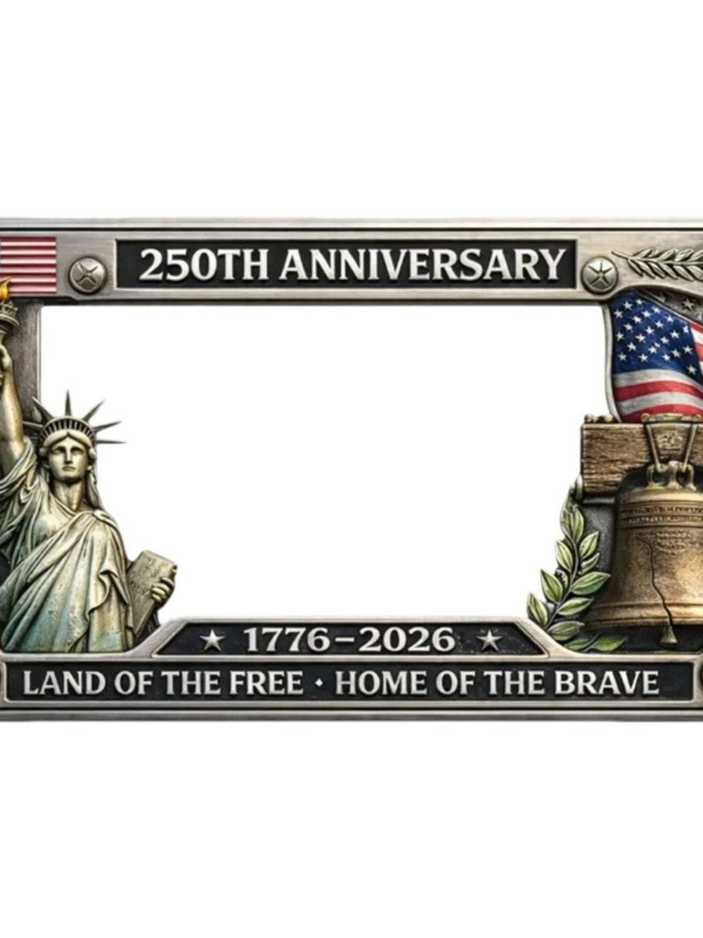Patriotic 250th Anniversary License Plate Frame - 1776-2026